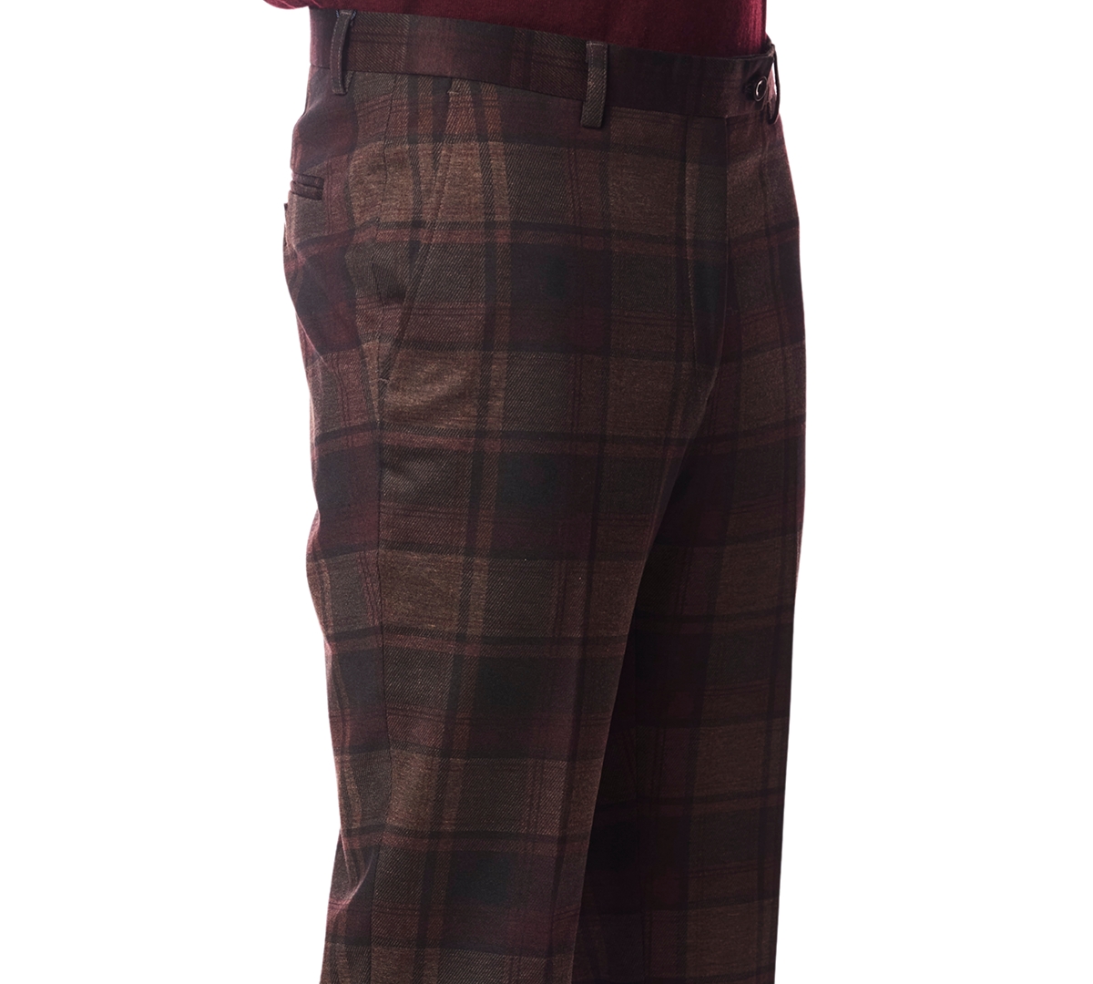 Paisley & Gray Downing Slim Fit Flat Front Plaid Dress Pants In Multi