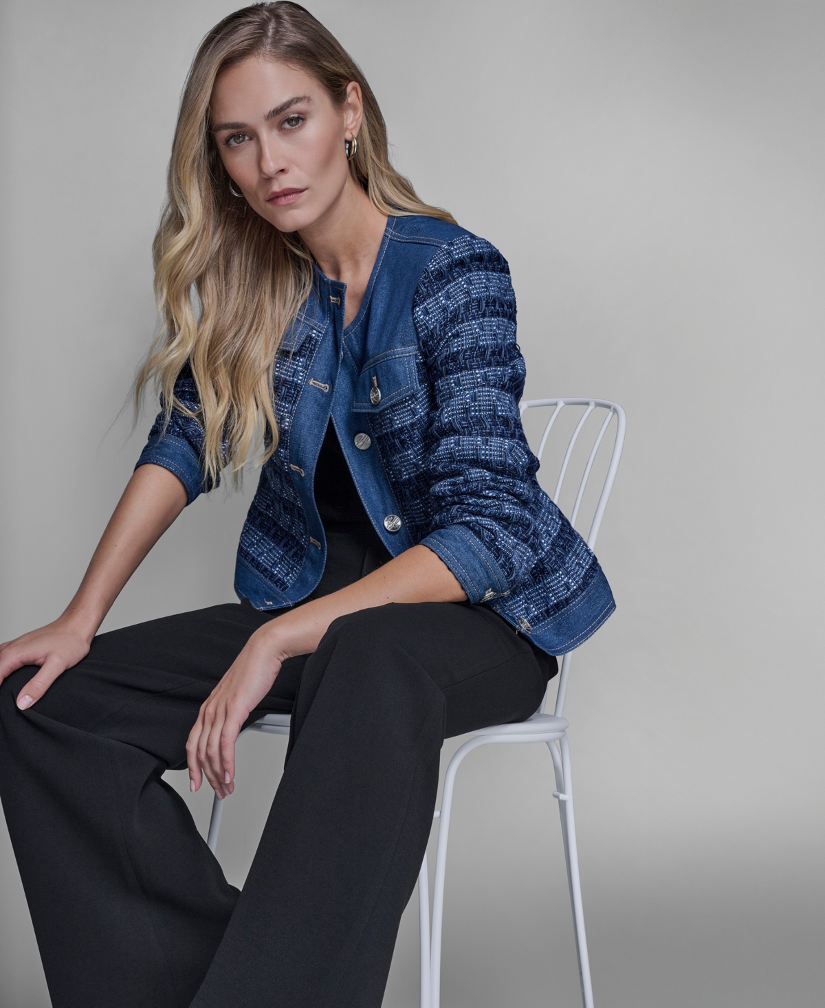 Karl Lagerfeld Paris Women's Crewneck Jacket