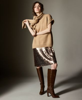 Women's Sleeveless V-Neck Shine Dress