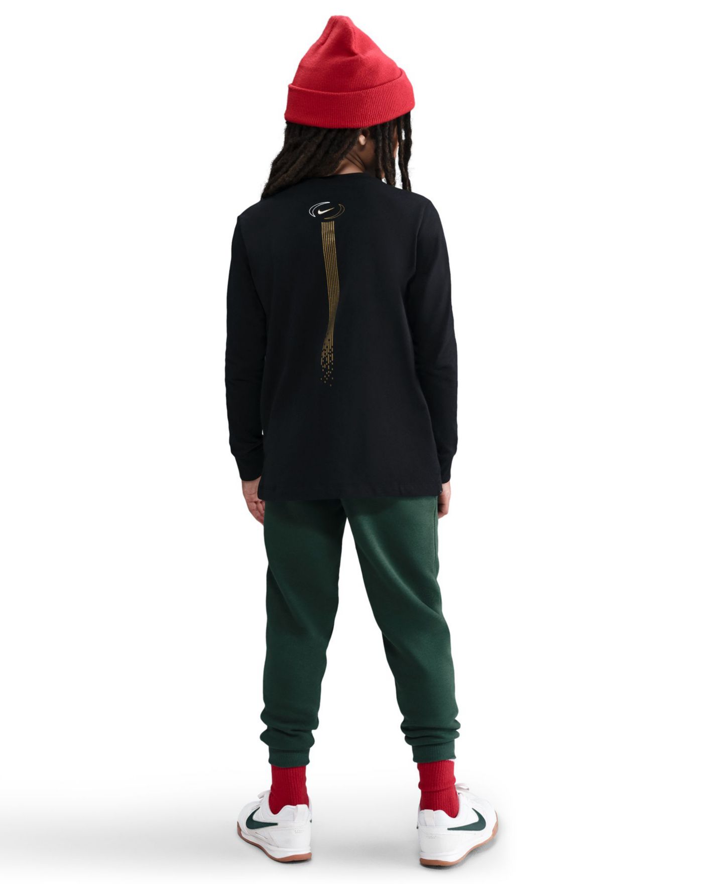 Футболка Nike Sportswear Long-Sleeve T-Shirt для мальчиков, цвет: Чёрный — фото 5