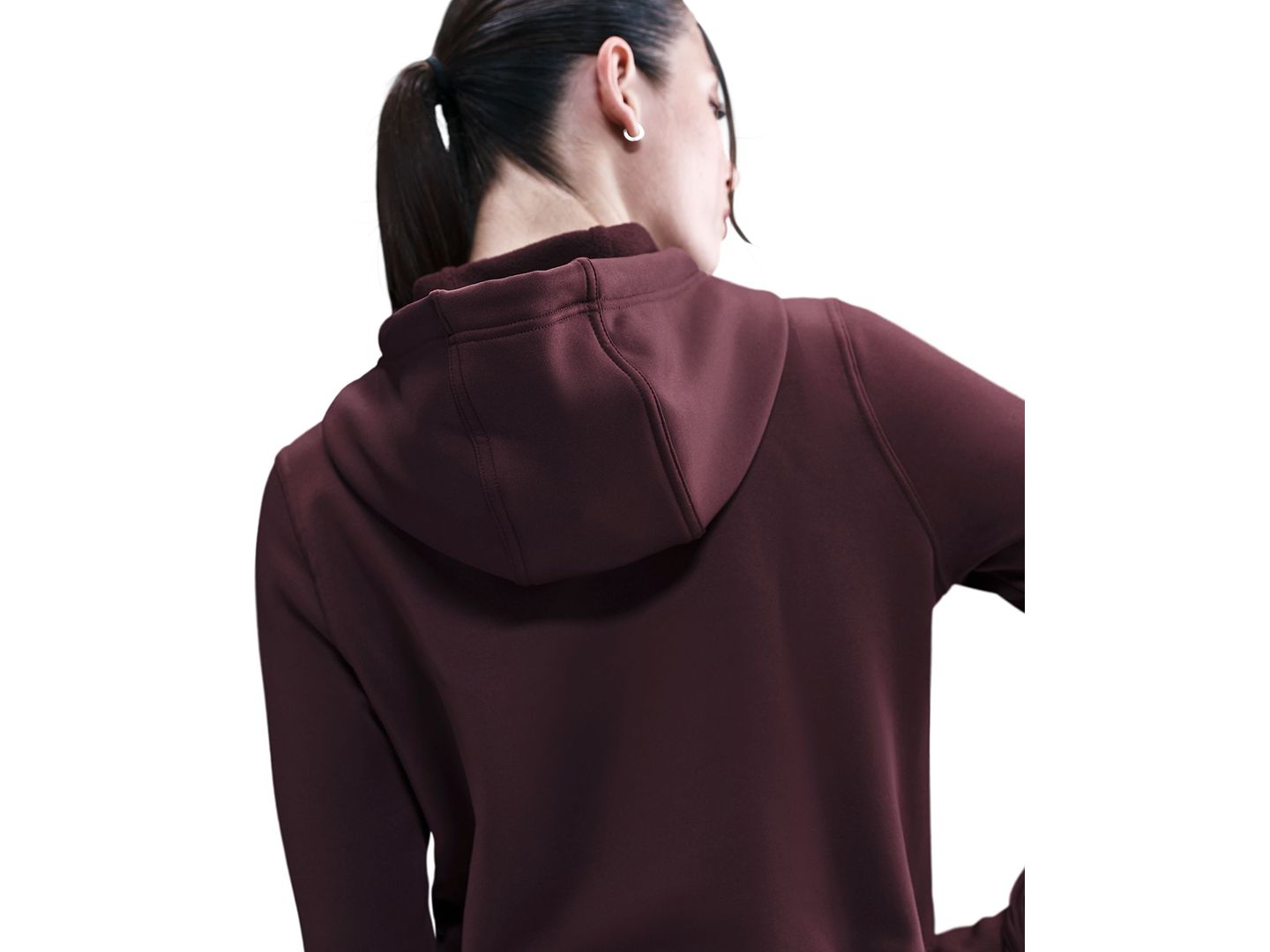 Женское худи Nike Therma-FIT, цвет: Бордовый — фото 4