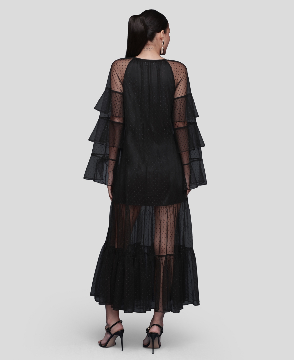 Avec Les Filles Women's Polka Dot Ruffle Tiered Maxi Dress In Multi