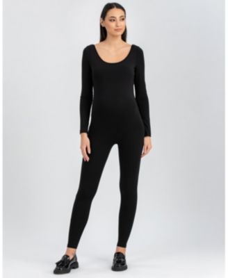 Maternity Slim Scoop Neck Maddy Jumpsuit with Long Sleeves