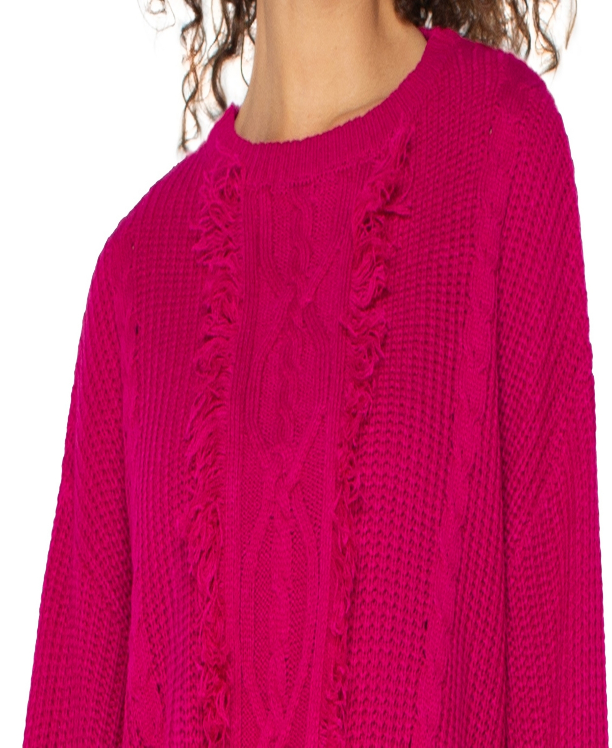 Liverpool Los Angeles Women's Long Sleeve Mock Neck Fringe Sweater