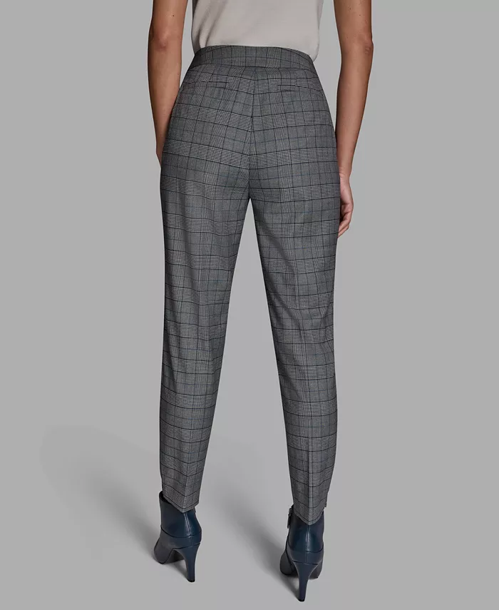 Women's Plaid High-Rise Straight Pants - thumbnail 5