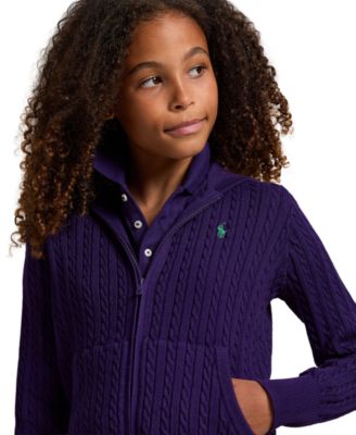 Girls 7-16 Mini-Cable Full-Zip Hoodie
