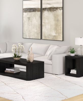 Kellan 20" Wood Wide Square Side Table