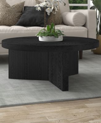 Holm 36" Wood Wide Round Coffee Table