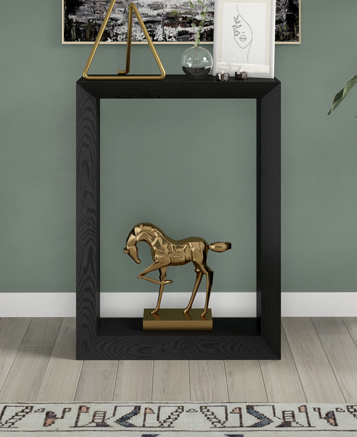 Hudson & Canal Osmond 22" Wood Wide Rectangular Console Table