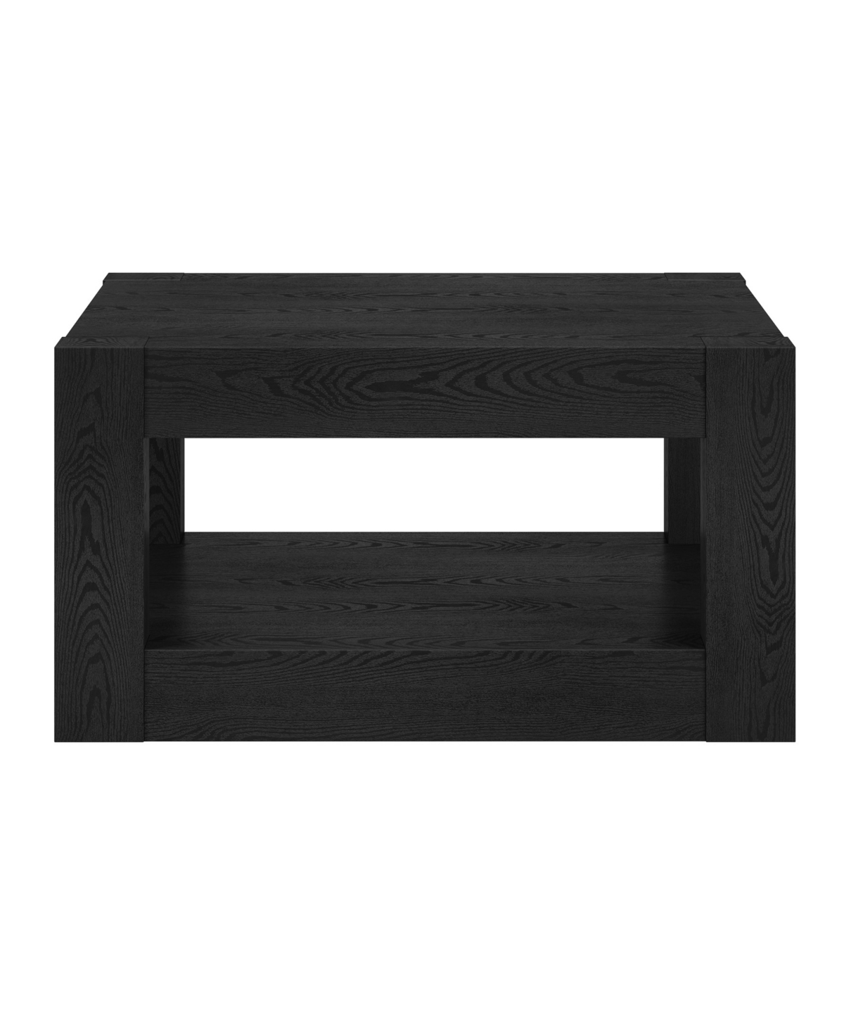 Hudson & Canal Hughes 32" Wood Wide Square Coffee Table In Black