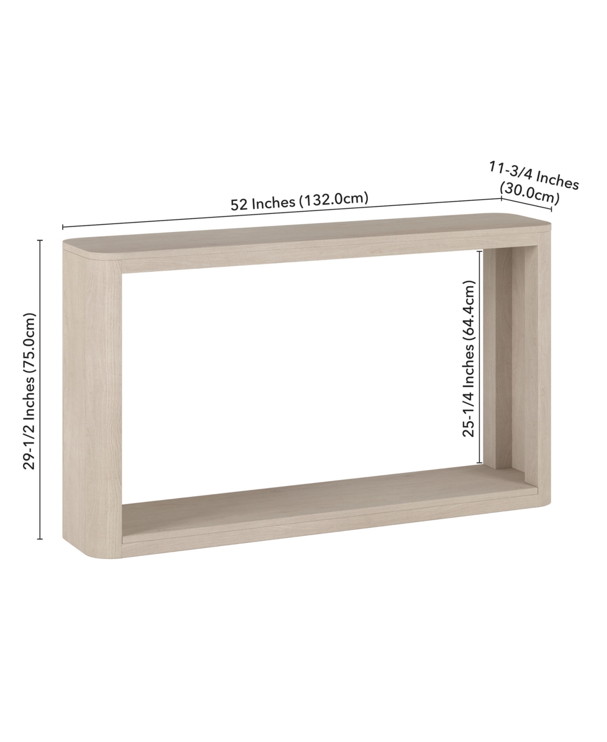 Hudson & Canal Kellan 52" Wood Wide Rectangular Console Table