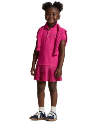 Womens Polo Dress Ralph Lauren Kids' Cotton Polo Shirt Dress, Pink/White