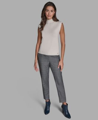 BCBG - Women's Sleeveless Mock Neck Knit Top