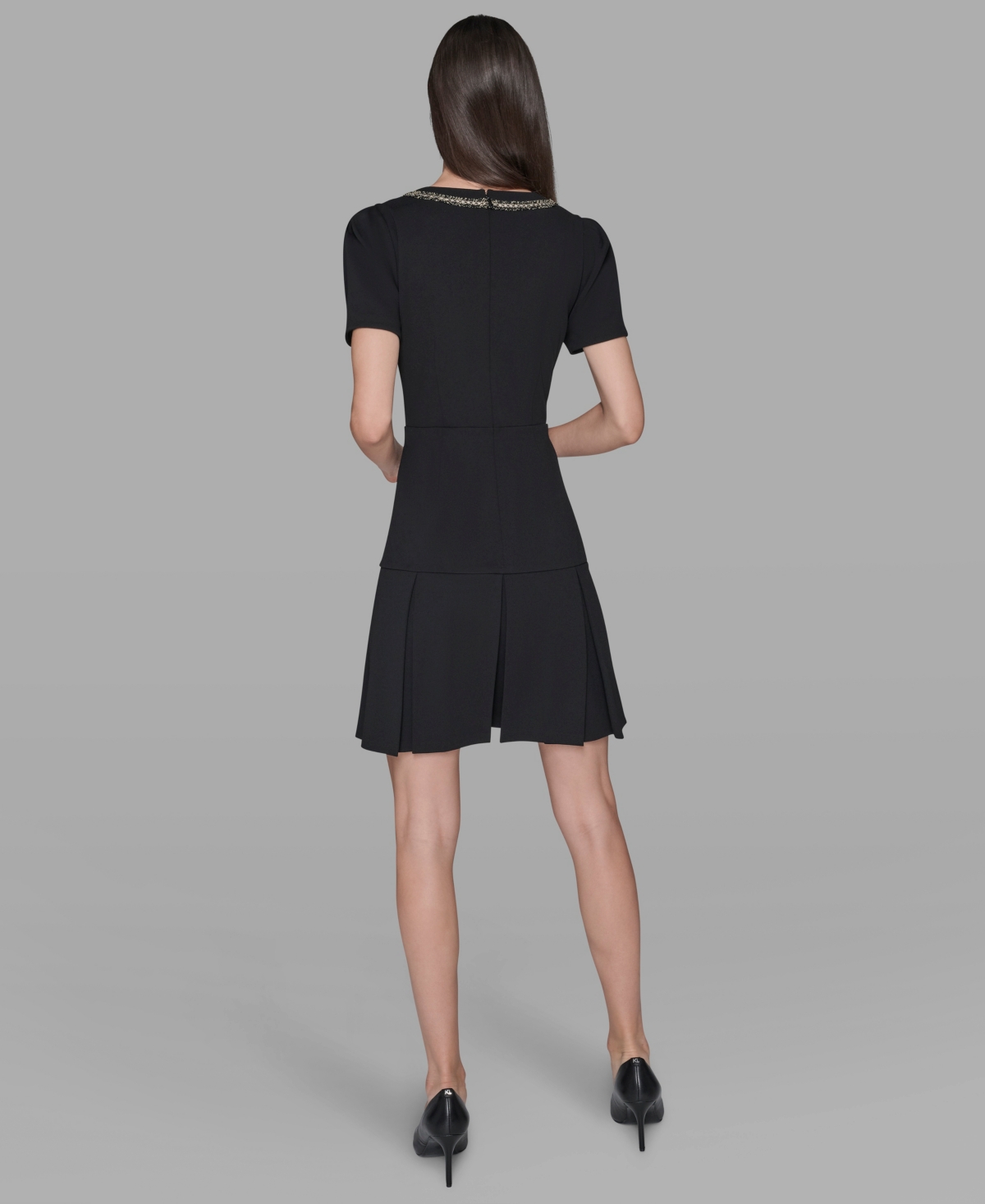 Karl Lagerfeld Women's V-neck A-line Dress In Black