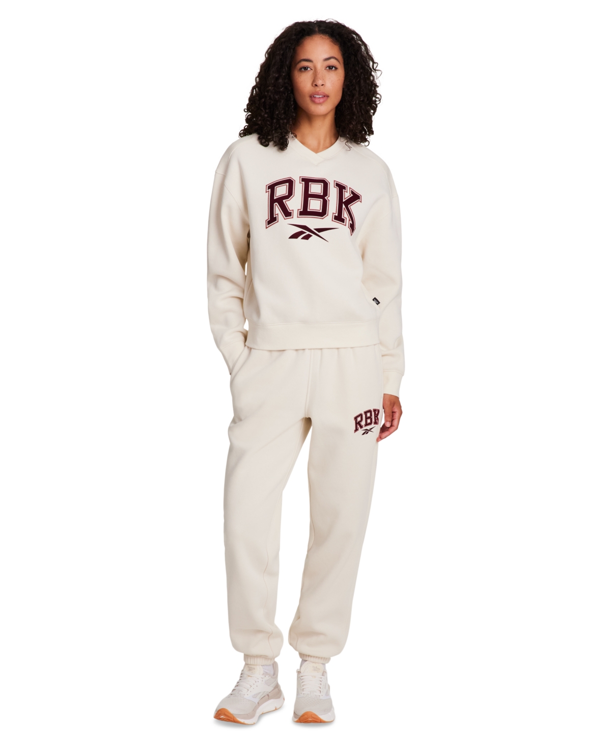 Reebok Women's Relaxed Varsity Joggers In White