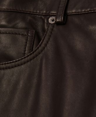 Women's Leather Slim-Leg Pants
