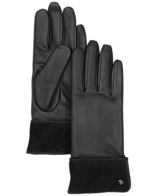 Suede Plaid Cuff Gloves