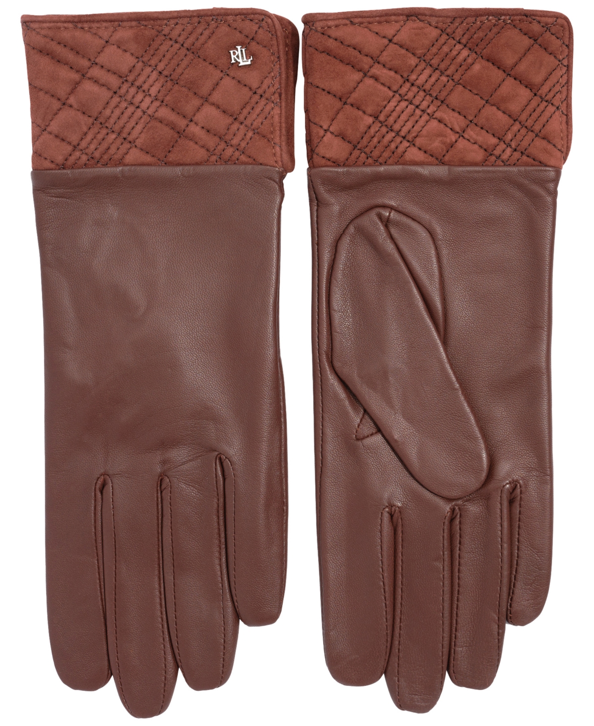 Lauren Ralph Suede Plaid Cuff Glove