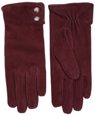 Suede Crest Button Glove