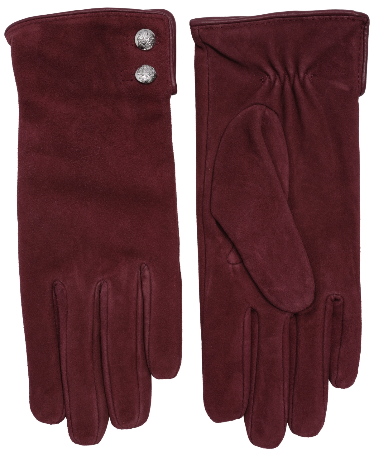 Lauren Ralph Suede Crest Button Glove