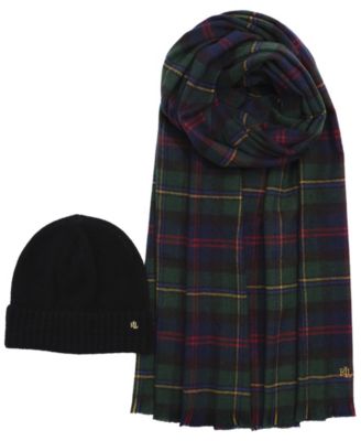 Woven Scarf and Knit Hat Gift Set