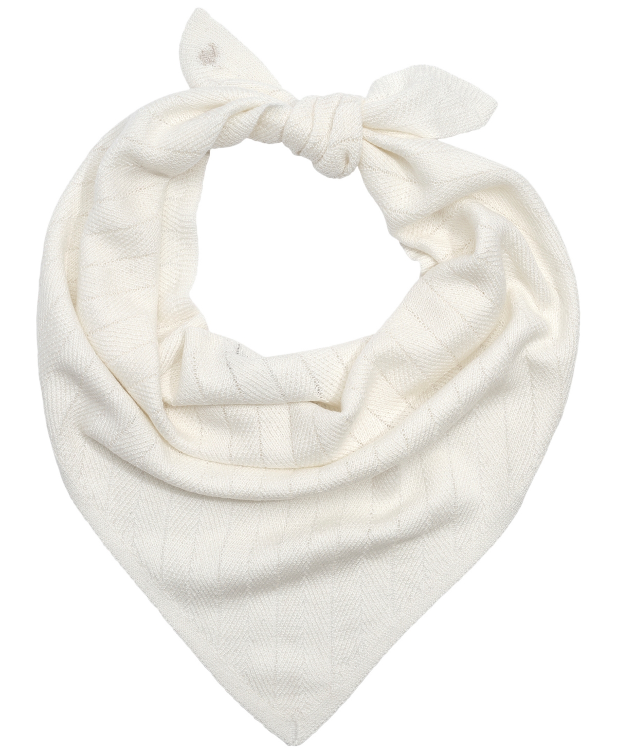 Ralph Lauren Chevron Knit Neckerchief Scarf In White