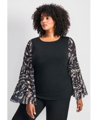 Women's Mylo Mesh Bell Sleeve Top