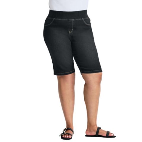 Женские шорты AVENUE Butter Denim Pull On Short, цвет: Чёрный
