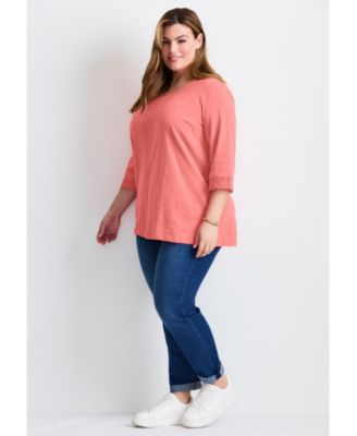 Women's Crochet Trim Tunic