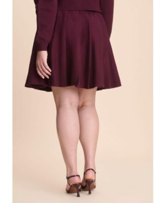 Women's Pleated Sweater Mini Skirt