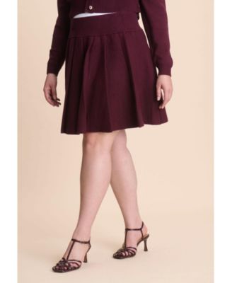 Women's Pleated Sweater Mini Skirt