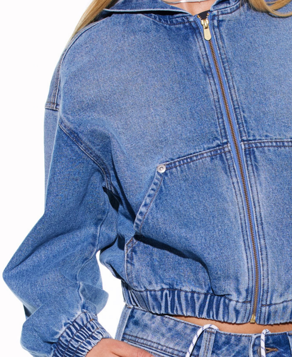 Abrand Women's Hooded Long-Sleeve Bomber Jacket