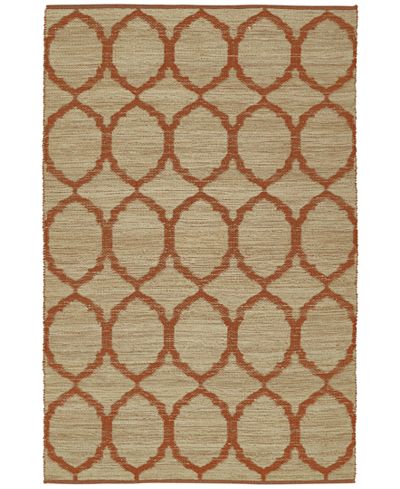 D Style Reversible Jute Oval Orange Area Rugs