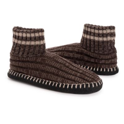 Men's Cuff Slipper Boots, Red Buffalo Check