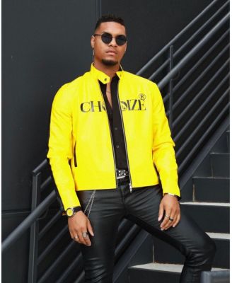 Men's Sport Bezel Watch with Yellow Dial and Black Canvas Strap