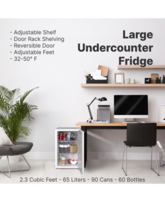 Premium 65L Solid Door 2.3 Cu.ft. Freestanding Under-Counter Mini Fridge in White