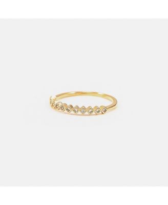 Thin Crystal Band Ring, Minimalist, Dainty, Stackable