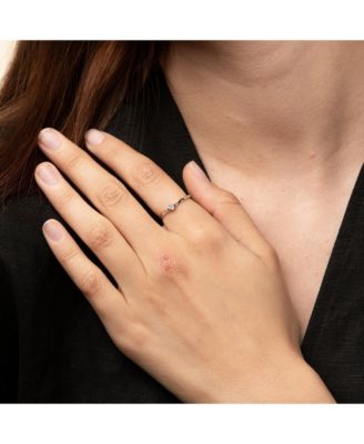 Thin Crystal Solitaire Ring, Lightweight Essential, Minimalist Band