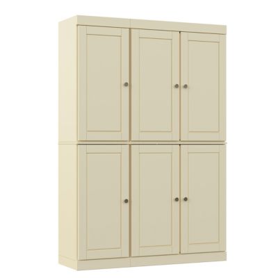 100% Solid Wood 48.5" Pantry Cabinet with Raised Panel Doors, 2-Drawers & Adjustable Shelves