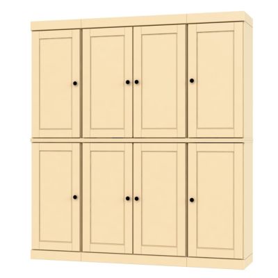 100% Solid Wood 65" Pantry Cabinet with Raised Panel Doors, 2-Drawers & Adjustable Shelves