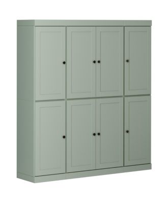 100% Solid Wood Pantry Cabinet, Shaker Doors, 2 Drawers, Adjustable Shelves, 65" Wide, 71.5" Tall