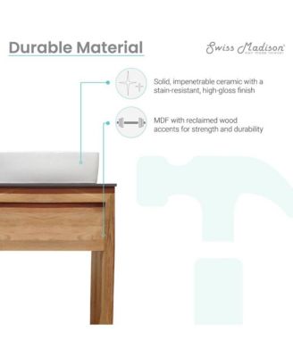 24" Reclaimed Wood Vanity, Slate Countertop and Single Hole Vessel Sink