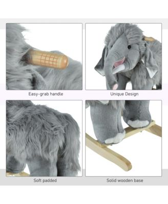 Kids Rocking Horse, Mammoth Shaped Ride on Horse with Realistic Sound