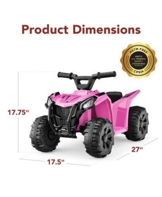 6V Kids Ride-On 4-Wheeler Quad ATV Car w/ 1.8mph Max Speed, Treaded Tires