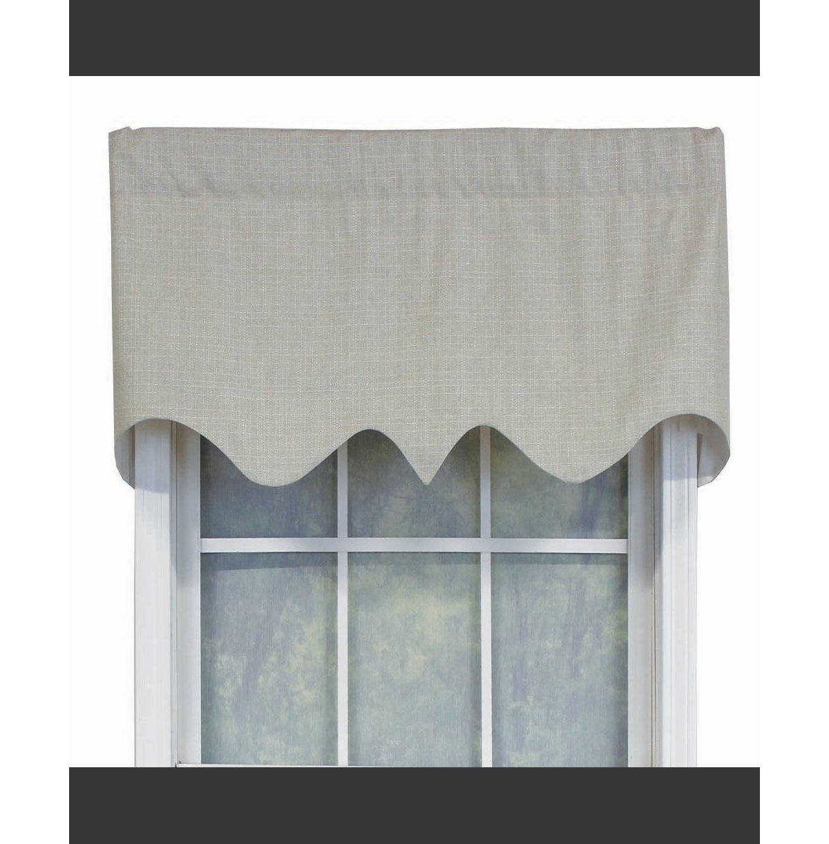Rlf Home R-Crosby Essential Solid Color Fabric Printed Regal Valance 3" Rod Pocket 50" x 17" Sand