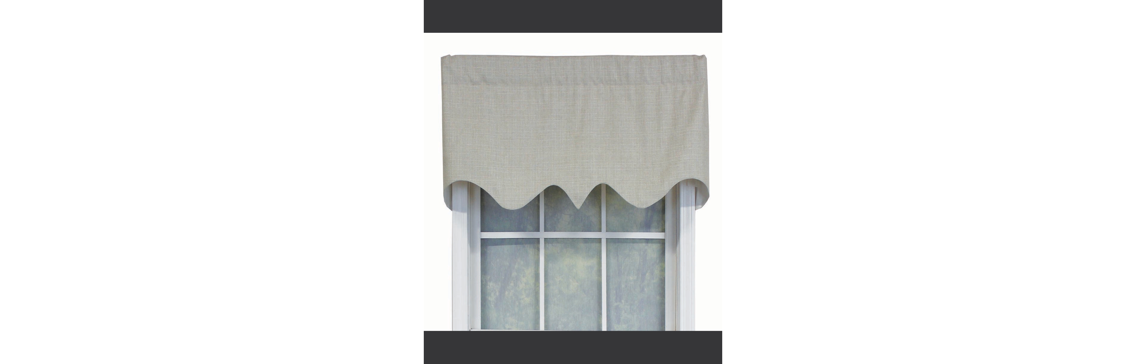 Rlf Home R-Crosby Essential Solid Color Fabric Printed Regal Valance 3" Rod Pocket 50" x 17"