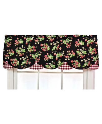 Strawberry Style Fields Petticoat 3" Rod Pocket Valance 50" x 15" Black by RLF Home