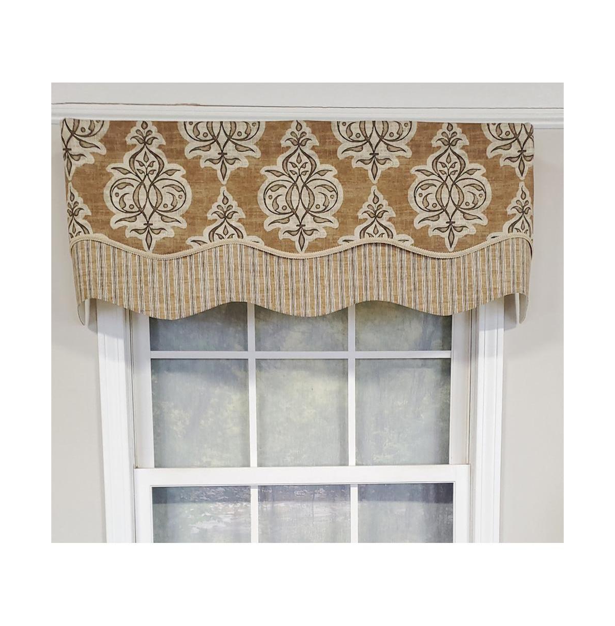 Rlf Home Luxurious Modern Design Classic Jenna Glory Style Window Valance 50" x 16" Pear