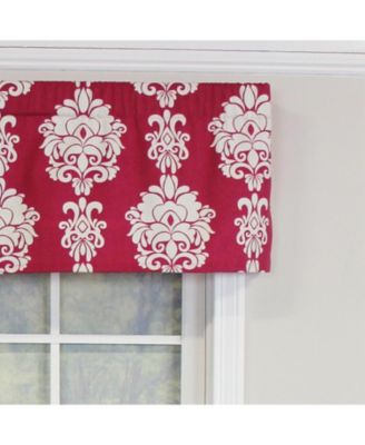 Free Spin Tailored 100% Cotton with Fully Lined 3" Rod Pocket Valnance for Windows 50" x 14" Red