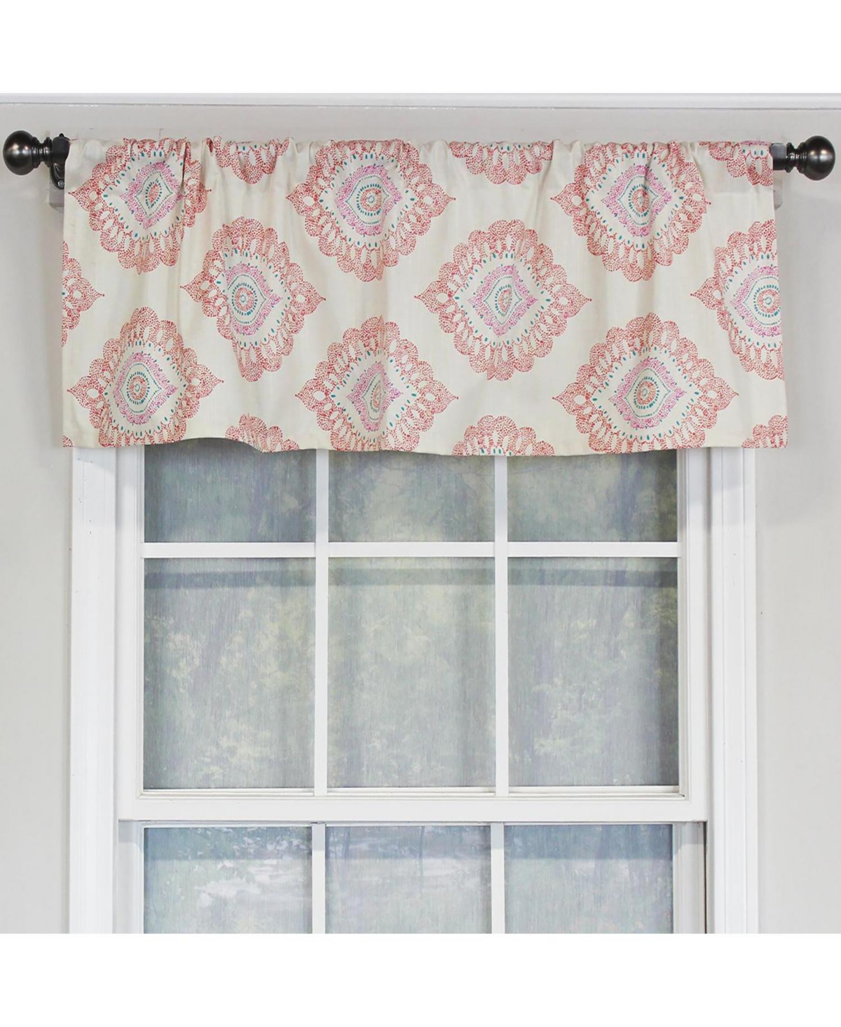 Rlf Home Exquisite Tailored 100% Cotton with Fully Lined 3" Rod Pocket Valnance for Windows 50" x 14" Scarlet